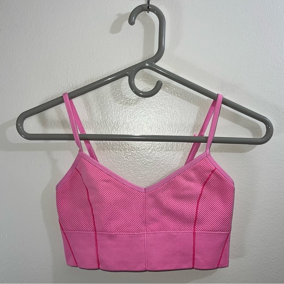 aerie Other - Aerie OFFLINE Neon Pink Ribbed 2” Bike Short Size M & Matching Sports Bra Size S